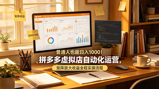 普通人也能日入 1000！拼多多虚拟店自动化运营，矩阵放大收益全程实操流程-创业网 - 最新网络创业项目与实战营销教程平台 | cye.cc
