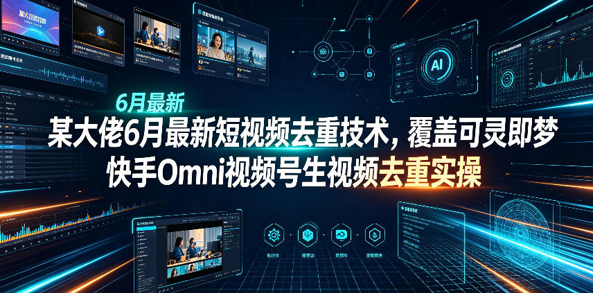 某大佬6月最新短视频去重技术，覆盖可灵即梦快手Omni视频号生视频去重实操-创业网 - 最新网络创业项目与实战营销教程平台 | cye.cc