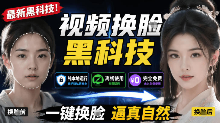 AI人工智能如此夸张？一键视频换Lian黑科技，纯本地离线运行，本地视频换Lian娱乐工具，AI FaceSwap-创业网 - 最新网络创业项目与实战营销教程平台 | cye.cc