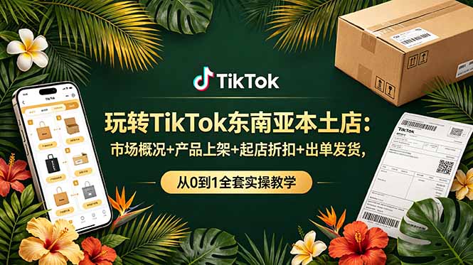 玩转TikTok东南亚本土店：市场概况+产品上架+起店折扣+出单发货，从0到1全套实操教学-创业网 - 最新网络创业项目与实战营销教程平台 | cye.cc