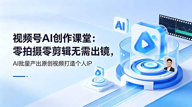 视频号AI创作课堂：零拍摄零剪辑无需出镜，AI批量产出原创视频打造个人IP-创业网 - 最新网络创业项目与实战营销教程平台 | cye.cc