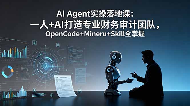 AI Agent实操落地课：一人+AI打造专业财务审计团队，OpenCode+Mineru+Skill全掌握-创业网 - 最新网络创业项目与实战营销教程平台 | cye.cc