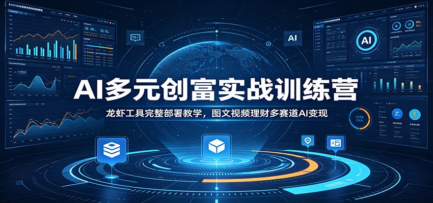 AI多元创富实战训练营：龙虾工具完整部署教学，图文视频理财多赛道AI变现-创业网 - 最新网络创业项目与实战营销教程平台 | cye.cc