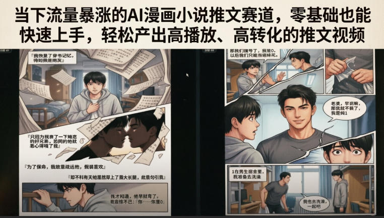 当下流量暴涨的AI漫画小说推文赛道，零基础也能快速上手，轻松产出高播放、高转化的推文视频-创业网 - 最新网络创业项目与实战营销教程平台 | cye.cc