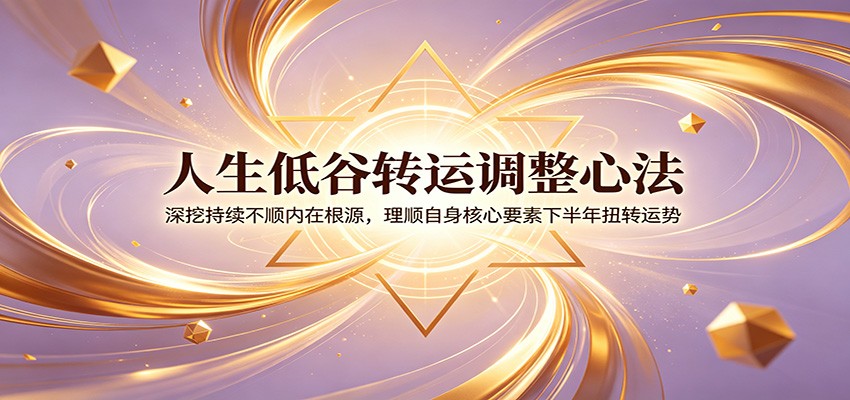 人生低谷转运调整心法：深挖持续不顺内在根源，理顺自身核心要素下半年扭转运势-创业网 - 最新网络创业项目与实战营销教程平台 | cye.cc