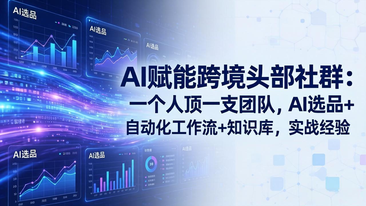 AI赋能跨境头部社群-更新6月：一个人顶一支团队，AI选品+自动化工作流+知识库，实战经验-创业网 - 最新网络创业项目与实战营销教程平台 | cye.cc