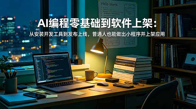 AI编程零基础到软件上架：从安装开发工具到发布上线，普通人也能做出小程序并上架应用商店-创业网 - 最新网络创业项目与实战营销教程平台 | cye.cc