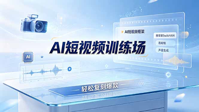 老陈AI短视频训练场：AI短视频框架+换背景SwitchXAI+首尾帧+声音生成，轻松复刻爆款-创业网 - 最新网络创业项目与实战营销教程平台 | cye.cc