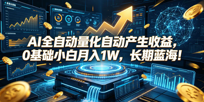 AI全自动量化自动产生收益，0基础小白月入1W，长期蓝海！【揭秘】-创业网 - 最新网络创业项目与实战营销教程平台 | cye.cc