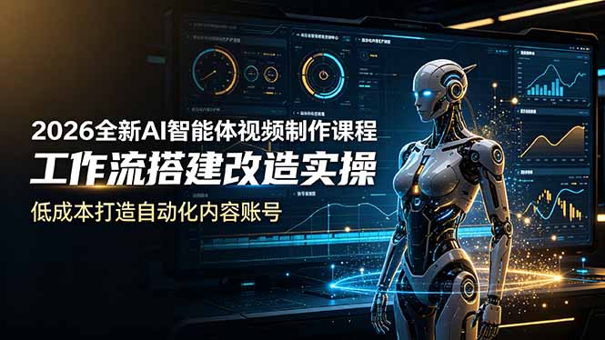 2026全新AI Codex智能体视频制作课程，工作流搭建改造实操，低成本打造自动化内容账号-创业网 - 最新网络创业项目与实战营销教程平台 | cye.cc