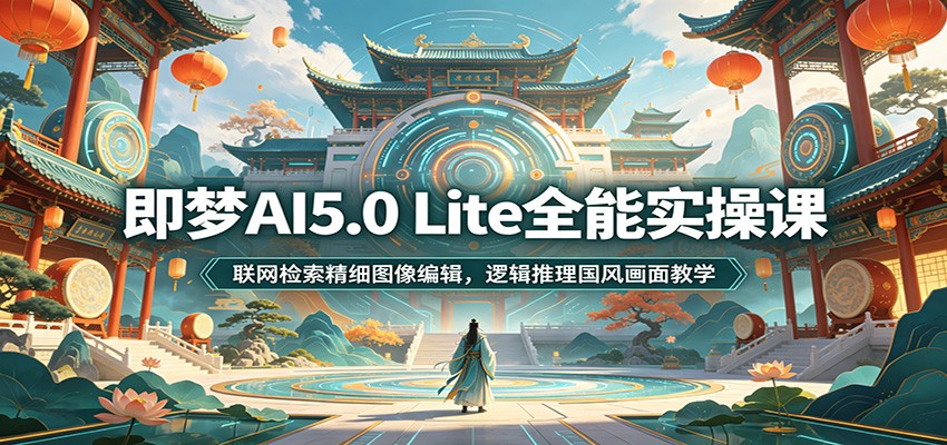 即梦AI5.0 Lite全能实操课：联网检索精细图像编辑，逻辑推理国风画面教学-创业网 - 最新网络创业项目与实战营销教程平台 | cye.cc