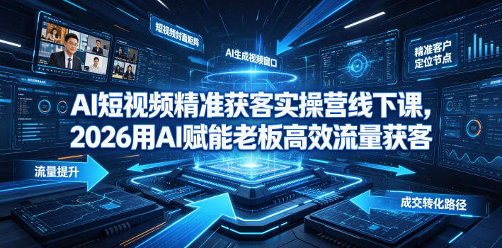AI短视频精准获客实操营6月10-14号线下课，2026用AI赋能老板高效流量获客-创业网 - 最新网络创业项目与实战营销教程平台 | cye.cc