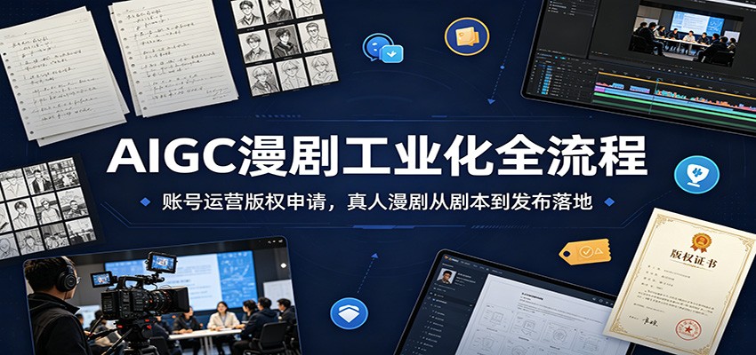 AIGC漫剧工业化全流程：账号运营版权申请，真人漫剧从剧本到发布落地-创业网 - 最新网络创业项目与实战营销教程平台 | cye.cc
