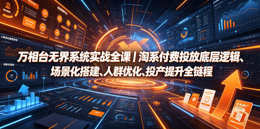 万相台无界系统实战全课｜淘系付费投放底层逻辑、场景化搭建、人群优化、投产提升全链路运营教程-创业网 - 最新网络创业项目与实战营销教程平台 | cye.cc