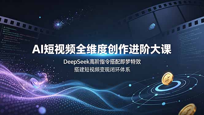 AI短视频全维度创作进阶大课，DeepSeek高阶指令搭配即梦特效，搭建短视频变现闭环体系-创业网 - 最新网络创业项目与实战营销教程平台 | cye.cc