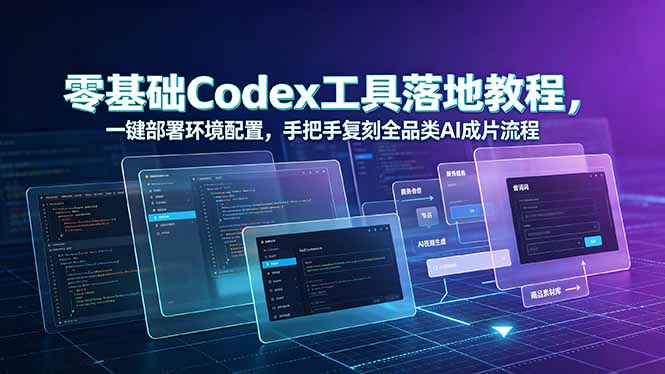 零基础Codex工具落地教程，一键部署环境配置，手把手复刻全品类AI成片流程-创业网 - 最新网络创业项目与实战营销教程平台 | cye.cc