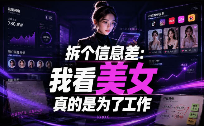 【理直气壮】我给看美女找了一个非常恰当的理由，信息差项目-创业网 - 最新网络创业项目与实战营销教程平台 | cye.cc