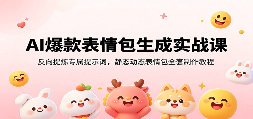 AI爆款表情包生成实战课：反向提炼专属提示词，静态动态表情包全套制作教程-创业网 - 最新网络创业项目与实战营销教程平台 | cye.cc