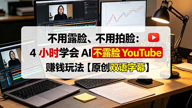 不用露脸、不用拍脸：4 小时学会 AI 不露脸 YouTube 赚钱玩法【原创双语字幕】-创业网 - 最新网络创业项目与实战营销教程平台 | cye.cc