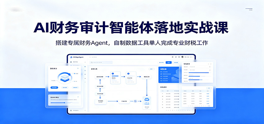 AI财务审计智能体落地实战课：搭建专属财务Agent，自制数据工具单人完成专业财税工作-创业网 - 最新网络创业项目与实战营销教程平台 | cye.cc
