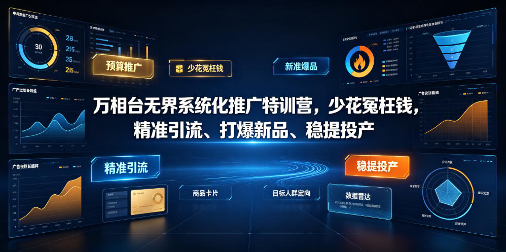 万相台无界系统化推广特训营VI0.0，少花冤枉钱，精准引流、打爆新品、稳提投产(全程录音+字幕)-创业网 - 最新网络创业项目与实战营销教程平台 | cye.cc