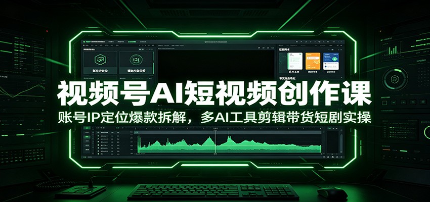 视频号AI短视频创作课：账号IP定位爆款拆解，多AI工具剪辑带货短剧实操-创业网 - 最新网络创业项目与实战营销教程平台 | cye.cc