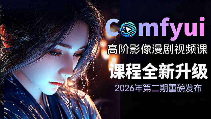 2026新版ComfyUI漫剧动画全流程实战课，0基础入门到进阶全流程动态漫，轻松实现流量变现-创业网 - 最新网络创业项目与实战营销教程平台 | cye.cc