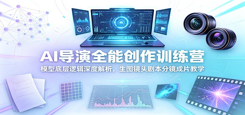 AI导演全能创作训练营：模型底层逻辑深度解析，生图镜头剧本分镜成片教学-创业网 - 最新网络创业项目与实战营销教程平台 | cye.cc