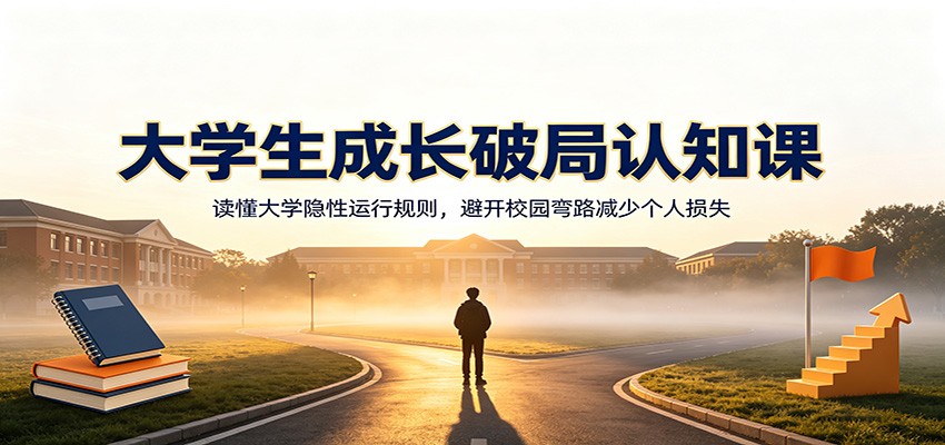 大学生成长破局认知课：读懂大学隐性运行规则，避开校园弯路减少个人损失-创业网 - 最新网络创业项目与实战营销教程平台 | cye.cc