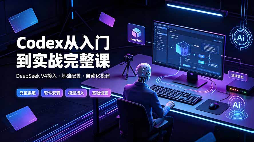 Codex从入门到实战完整课｜充值·安装·接入DeepSeek，记忆·插件·Skill·CLI·MCP全拆解-创业网 - 最新网络创业项目与实战营销教程平台 | cye.cc