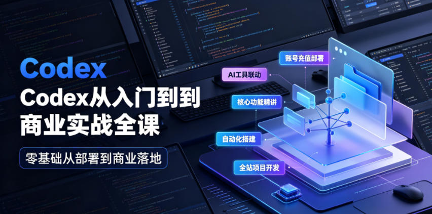 Codex从入门到商业实战全课｜账号充值部署、AI工具联动、核心功能精讲、自动化搭建、全站项目开发零基础教程-创业网 - 最新网络创业项目与实战营销教程平台 | cye.cc