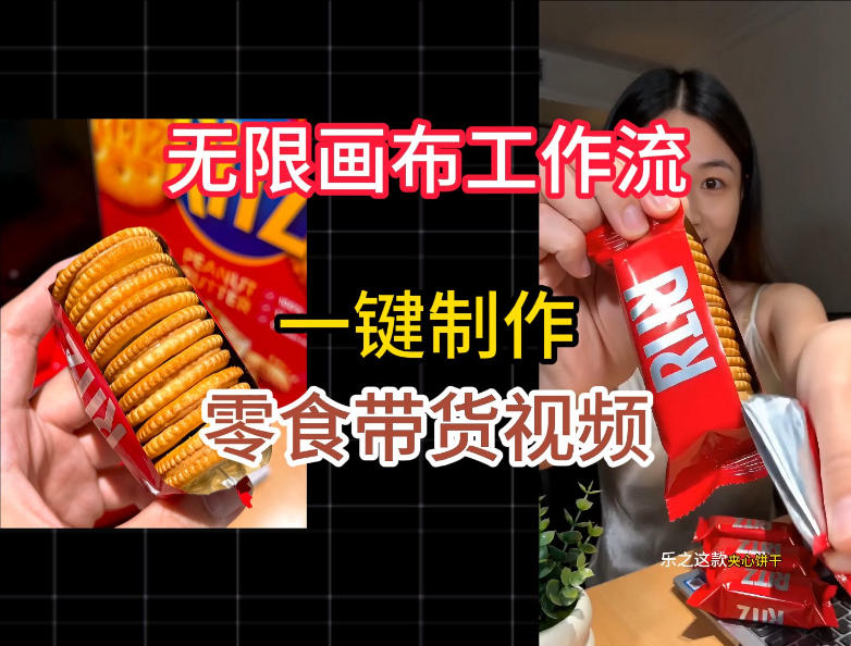无限画布工作流一键制作零食带货视频，操作简单实操教学-创业网 - 最新网络创业项目与实战营销教程平台 | cye.cc