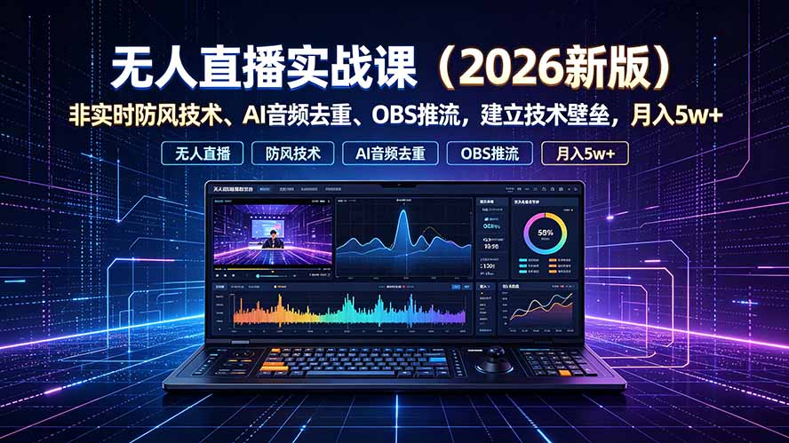 无人直播实战课(更新7月-创业网 - 最新网络创业项目与实战营销教程平台 | cye.cc