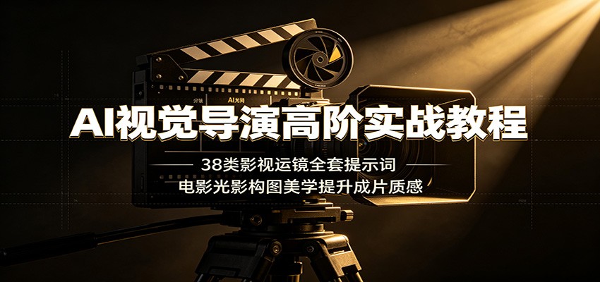 AI视觉导演高阶实战教程：38类影视运镜全套提示词，电影光影构图美学提升成片质感-创业网 - 最新网络创业项目与实战营销教程平台 | cye.cc
