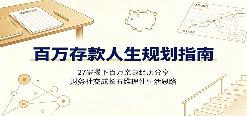 百万存款人生规划指南：27岁攒下百万亲身经历分享，财务社交成长五维理性生活思路-创业网 - 最新网络创业项目与实战营销教程平台 | cye.cc