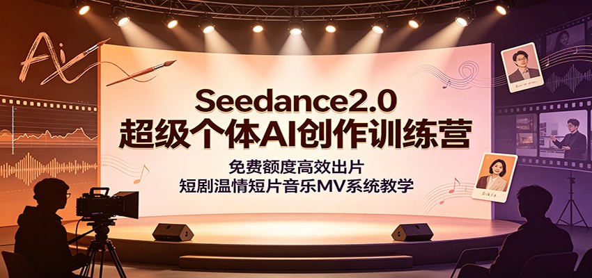 Seedance2.0超级个体AI创作训练营：免费额度高效出片，短剧温情短片音乐MV系统教学-创业网 - 最新网络创业项目与实战营销教程平台 | cye.cc