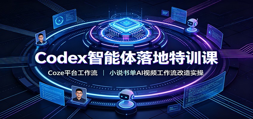 Codex智能体落地特训课：Coze平台工作流，小说书单AI视频工作流改造实操-创业网 - 最新网络创业项目与实战营销教程平台 | cye.cc