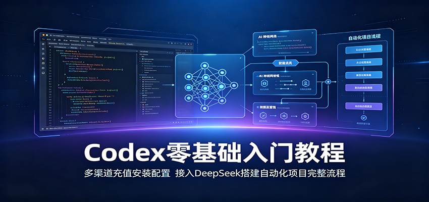Codex零基础入门教程：多渠道充值安装配置，接入DeepSeek搭建自动化项目完整流程-创业网 - 最新网络创业项目与实战营销教程平台 | cye.cc