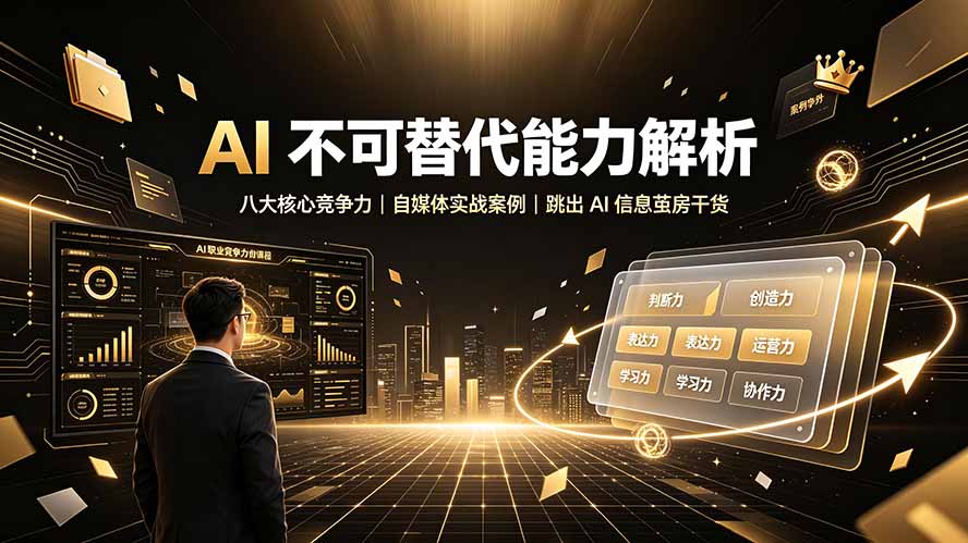 付费文章：AI 不可替代能力解析▸八大核心竞争力｜自媒体实战案例｜跳出 AI 信息茧房干货-创业网 - 最新网络创业项目与实战营销教程平台 | cye.cc