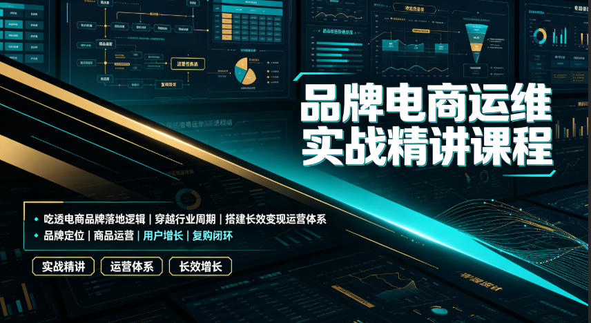 品牌电商运维实战精讲课程｜吃透电商品牌落地逻辑、穿越行业周期、搭建长效变现运营体系-创业网 - 最新网络创业项目与实战营销教程平台 | cye.cc