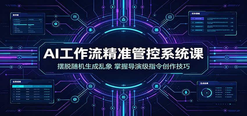 AI工作流精准管控系统课：摆脱随机生成乱象，掌握导演级指令创作技巧-创业网 - 最新网络创业项目与实战营销教程平台 | cye.cc