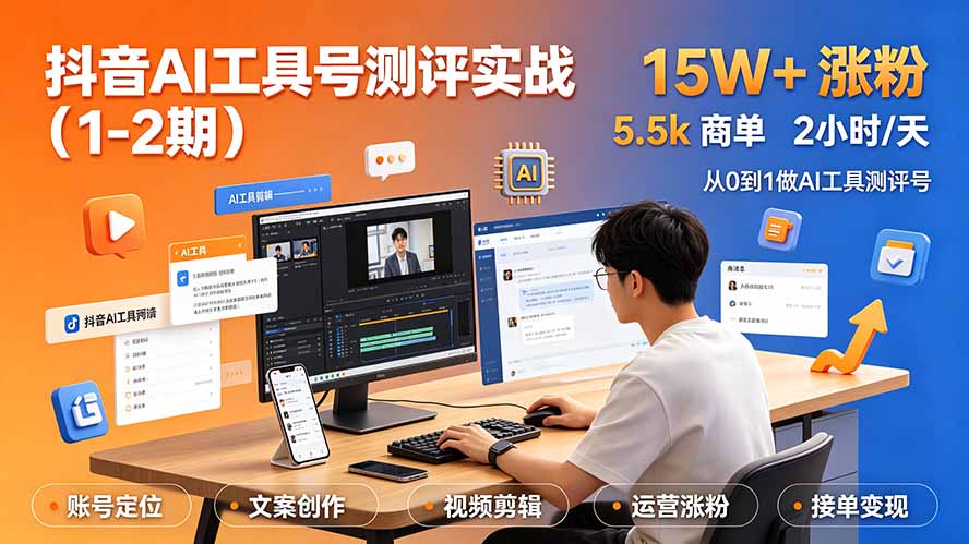 抖音AI工具号测评实战(1-2期-创业网 - 最新网络创业项目与实战营销教程平台 | cye.cc