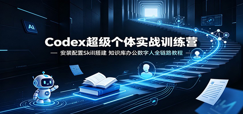 Codex超级个体实战训练营：安装配置Skill搭建，知识库办公数字人全链路教程-创业网 - 最新网络创业项目与实战营销教程平台 | cye.cc