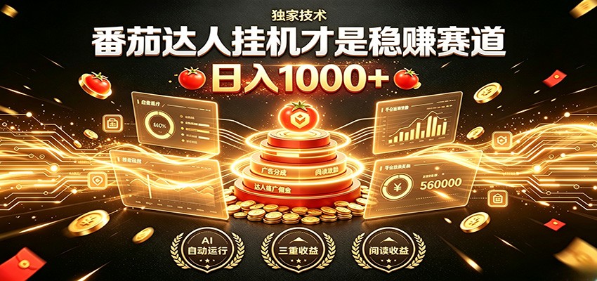 别再瞎找副业！番茄达人挂机才是稳赚赛道 日入1000+-创业网 - 最新网络创业项目与实战营销教程平台 | cye.cc