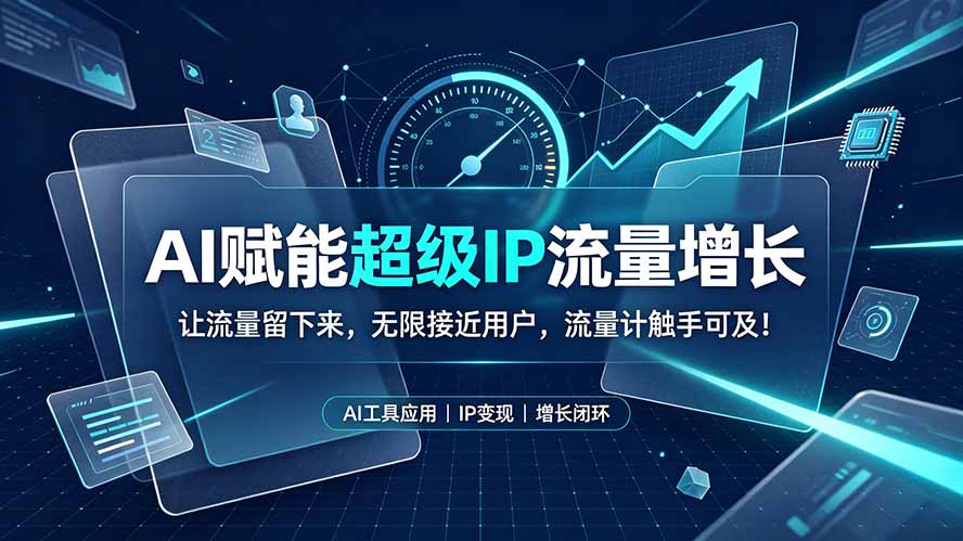 AI赋能超级IP流量增长：让流量留下来，无限接近用户，流量计触手可及！-创业网 - 最新网络创业项目与实战营销教程平台 | cye.cc