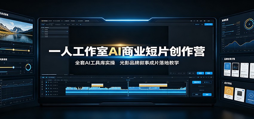 一人工作室AI商业短片创作营：全套AI工具库实操，光影品牌叙事成片落地教学-创业网 - 最新网络创业项目与实战营销教程平台 | cye.cc