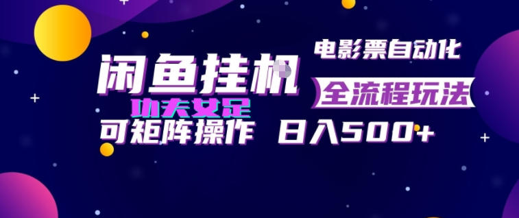 闲鱼挂G卖电影票自动全流程玩法，可矩阵操作，轻松日入500+【揭秘】-创业网 - 最新网络创业项目与实战营销教程平台 | cye.cc