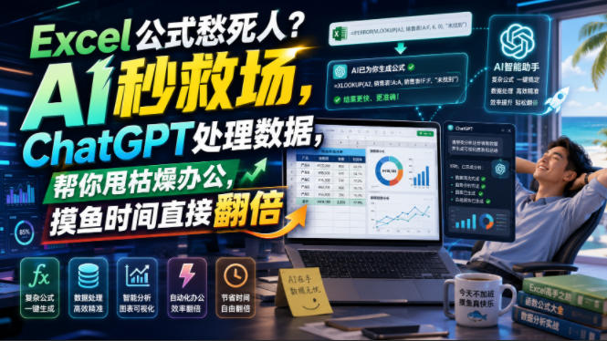 Excel公式愁死人？AI秒救场，ChatGPT处理数据，帮你甩枯燥办公，摸鱼时间直接翻倍【原创双语字幕】-创业网 - 最新网络创业项目与实战营销教程平台 | cye.cc