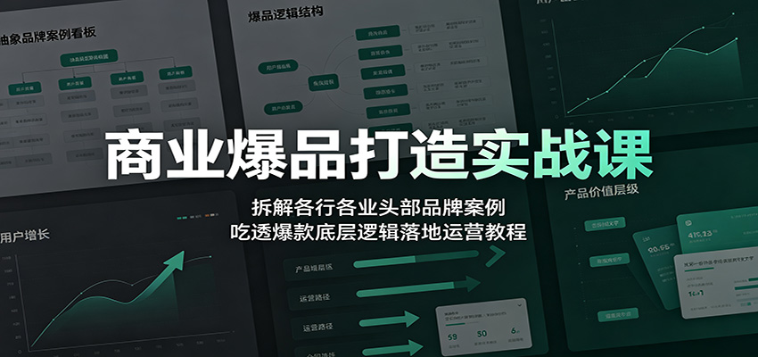 商业爆品打造实战课：拆解各行各业头部品牌案例，吃透爆款底层逻辑落地运营教程-创业网 - 最新网络创业项目与实战营销教程平台 | cye.cc