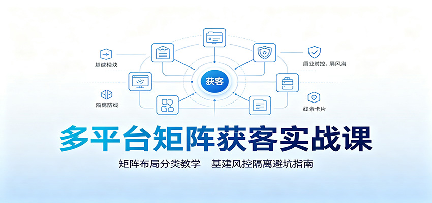 多平台矩阵获客实战课：矩阵布局分类教学，基建风控隔离避坑指南-创业网 - 最新网络创业项目与实战营销教程平台 | cye.cc